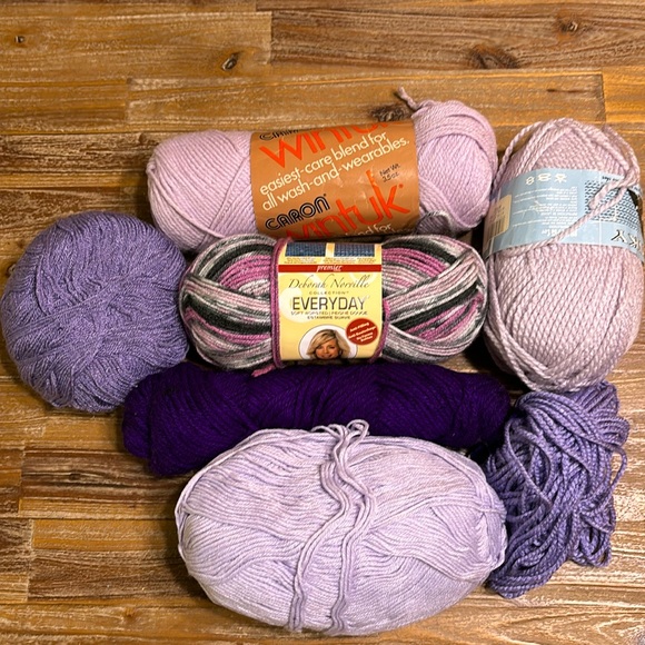Various Other - Purple Yarn Lot Grab Bag Various Purple hues and Colors